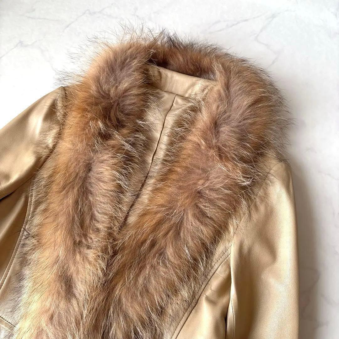 y2k 未使用 羊革 リアルレザー ジャケット リアルファー付 定価10万超