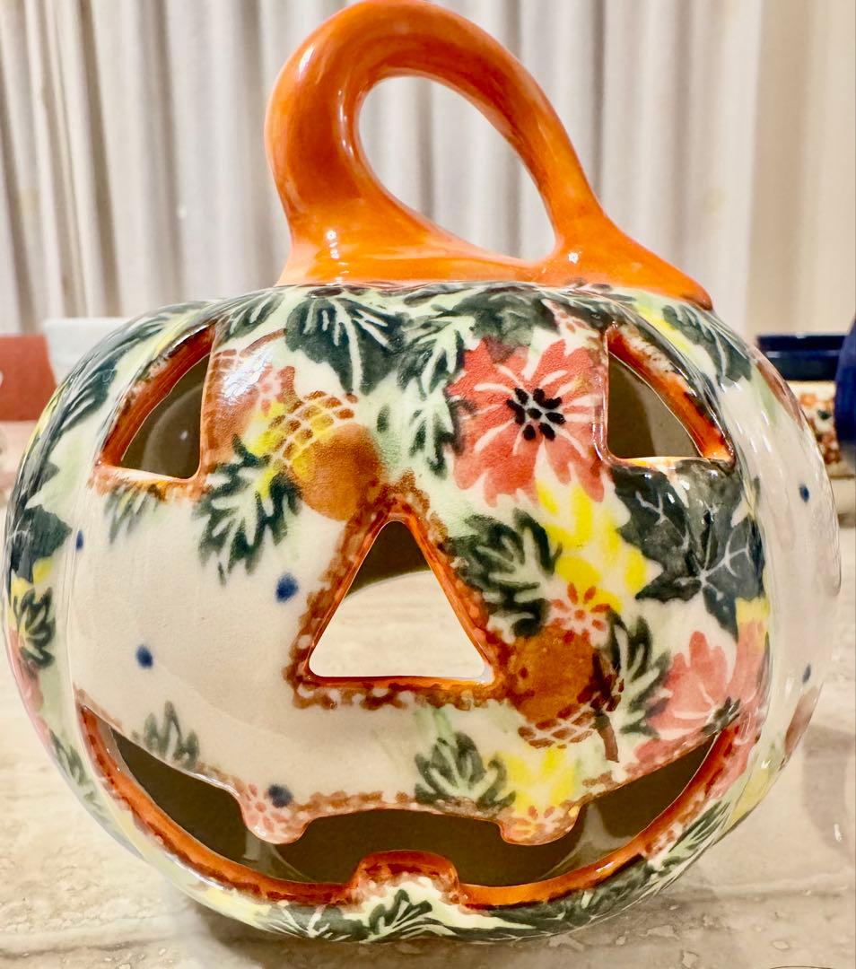 ポーリッシュポタリー　カボチャ型　陶器