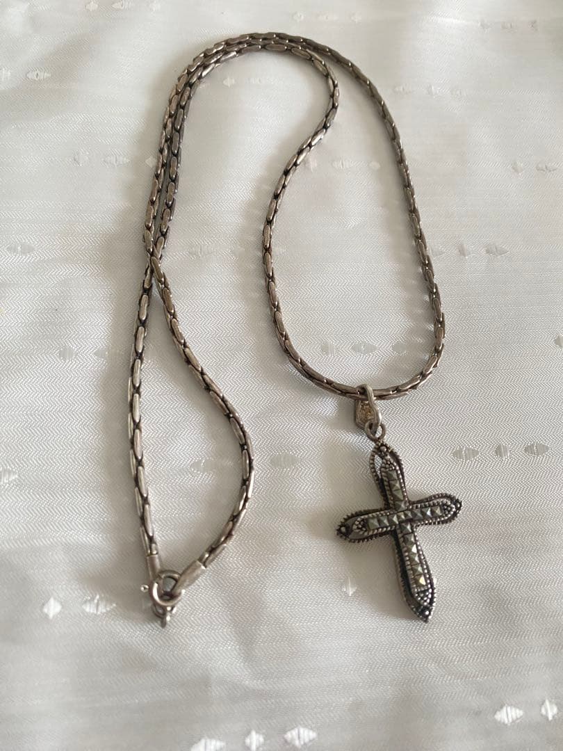 クロスモチーフ　SILVER 925 ビンテージ ネックレス　22g 刻印あり