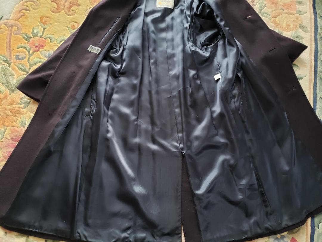 アクアスキュータム Pure Cashmere ステンカラーコート M-L 濃紺