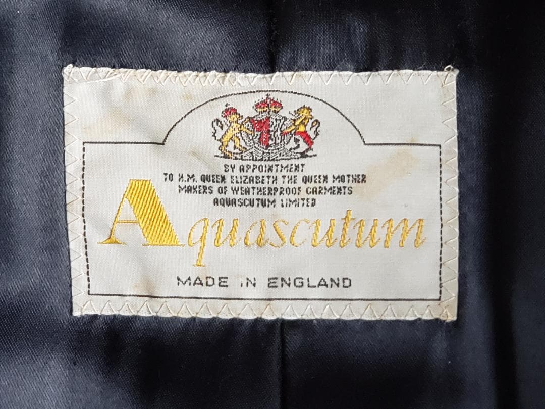 アクアスキュータム Pure Cashmere ステンカラーコート M-L 濃紺