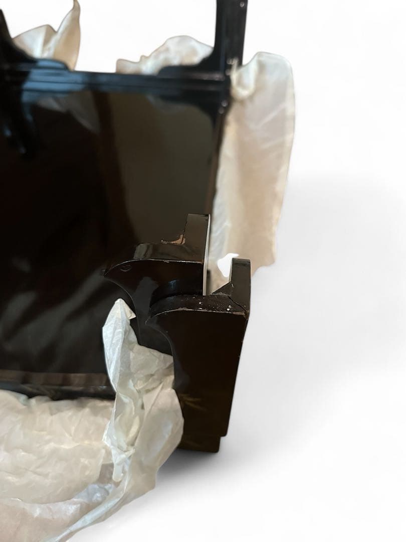 アンティーク 入れ子 机 輪島塗 脚付膳 一対 明治期 廣盆 蒔絵 黒朱塗