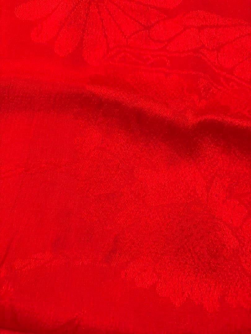 アンティーク着物　七五三　正絹　サーモンピンク　しごき付き