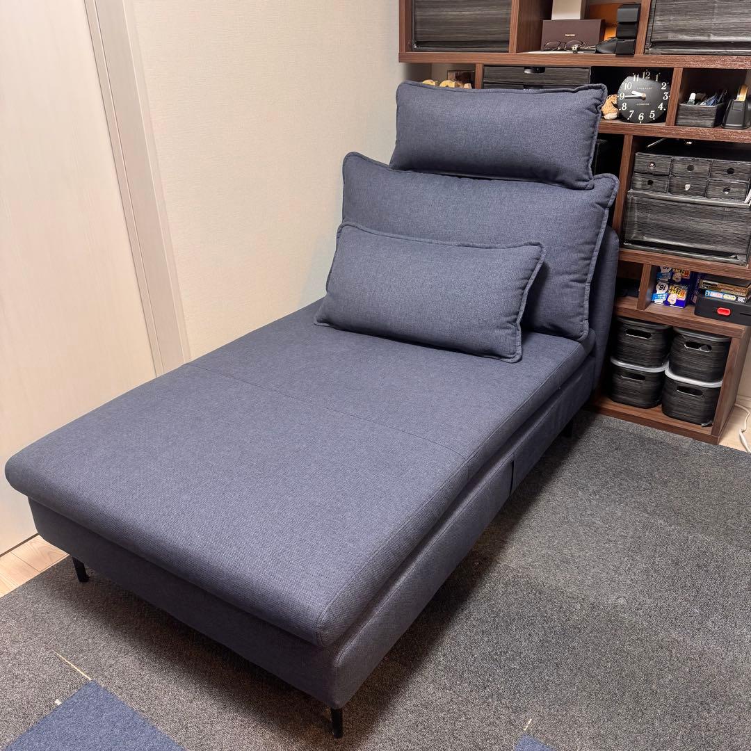 【美品】ニトリ ソファー MS01 シェーズ ロング肘なし Nシールド DBL