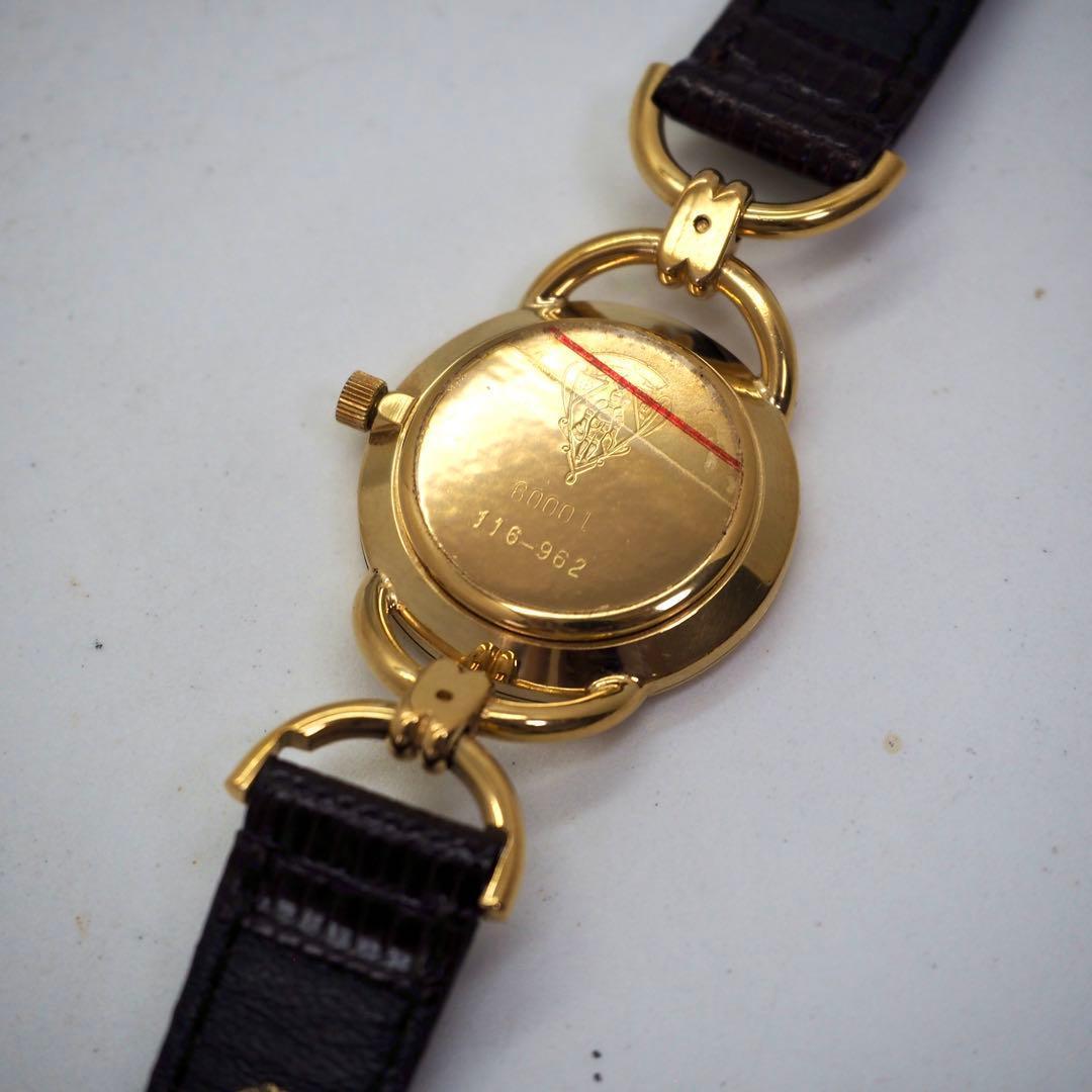 165 稼働【美品】GUCCI　6000L シェリーライン レディース 時計