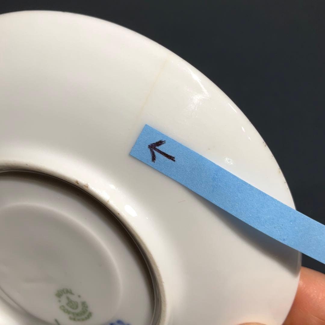 カップ＆ソーサー10客　ブルーフルーテッド　ハーフレース　6R0860ダ