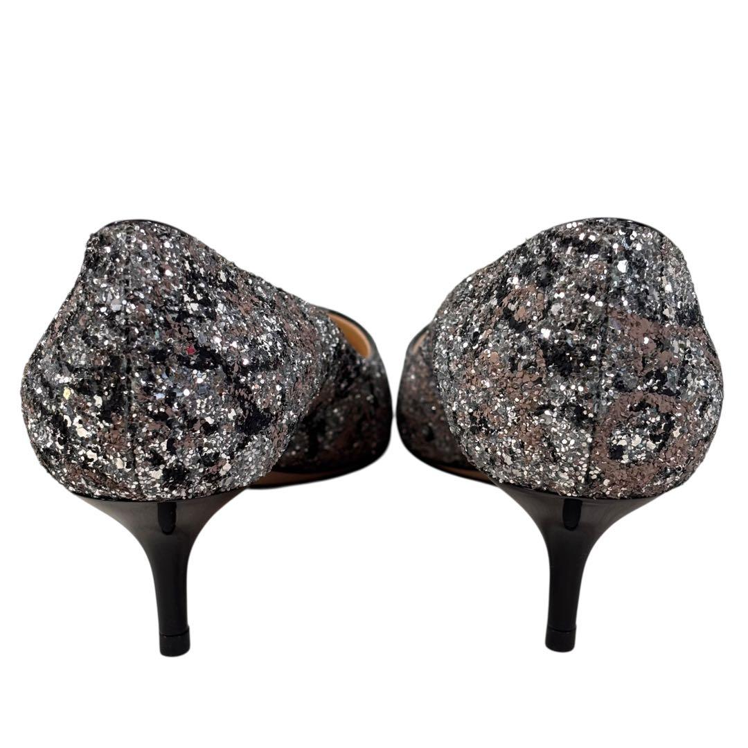 ほぼ新品 ジミーチュウ 35 1/2 22.5 パンプス グリッター シルバー