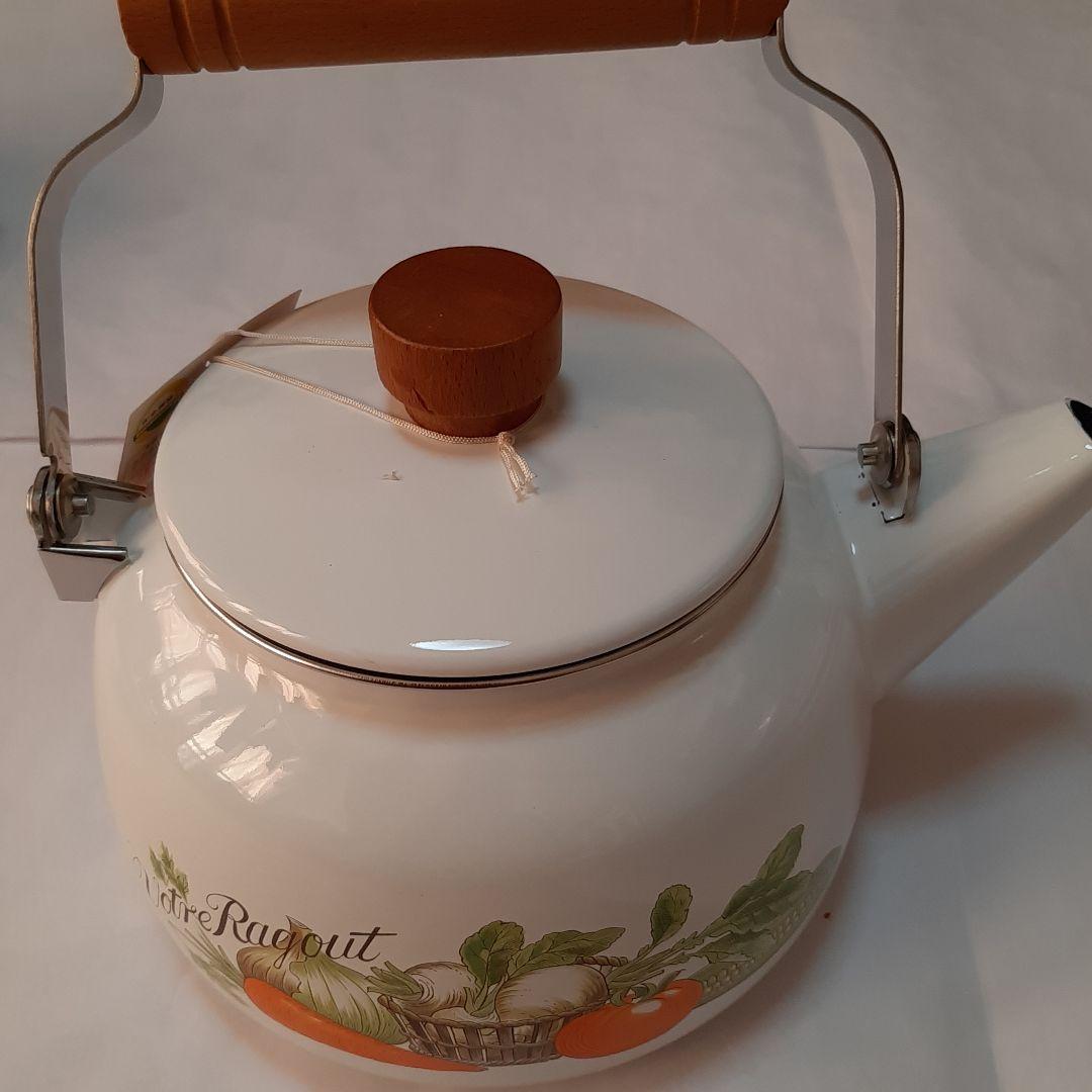 未使用　ホーロー鍋2点 & やかんセット　サンゴーホーロー　三郷陶器　昭和レトロ