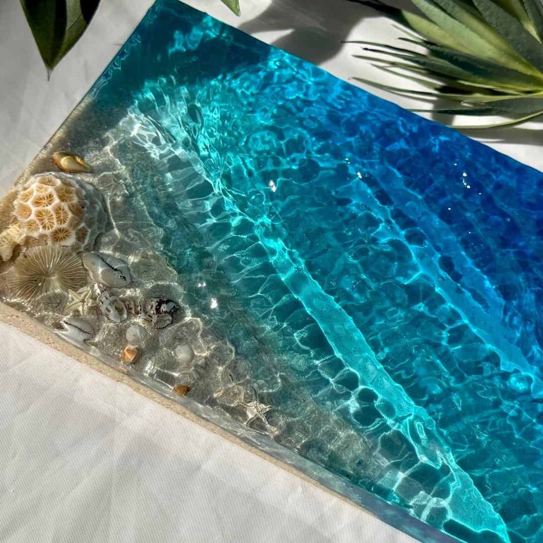 海の置き物　インテリアアート　オーシャンアート　南国　珊瑚　貝殻