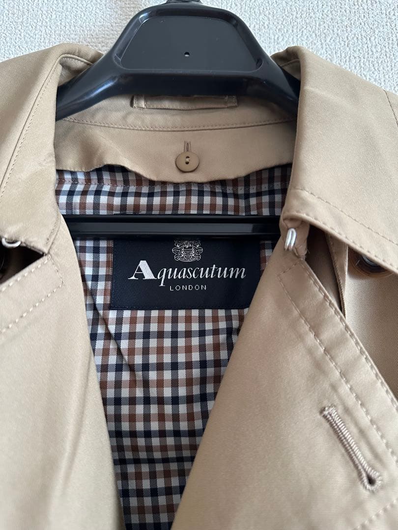 Aquascutumアクアスキュータム 青ライナー付きトレンチ ハニーベージュ8