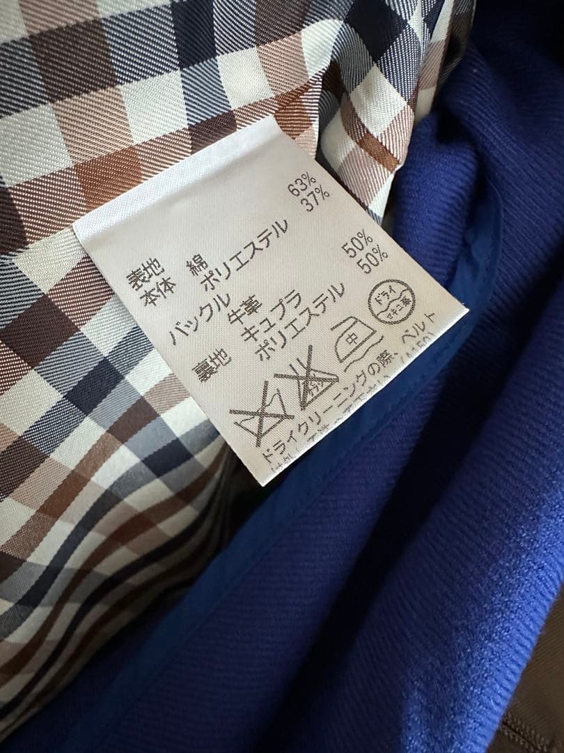 Aquascutumアクアスキュータム 青ライナー付きトレンチ ハニーベージュ8