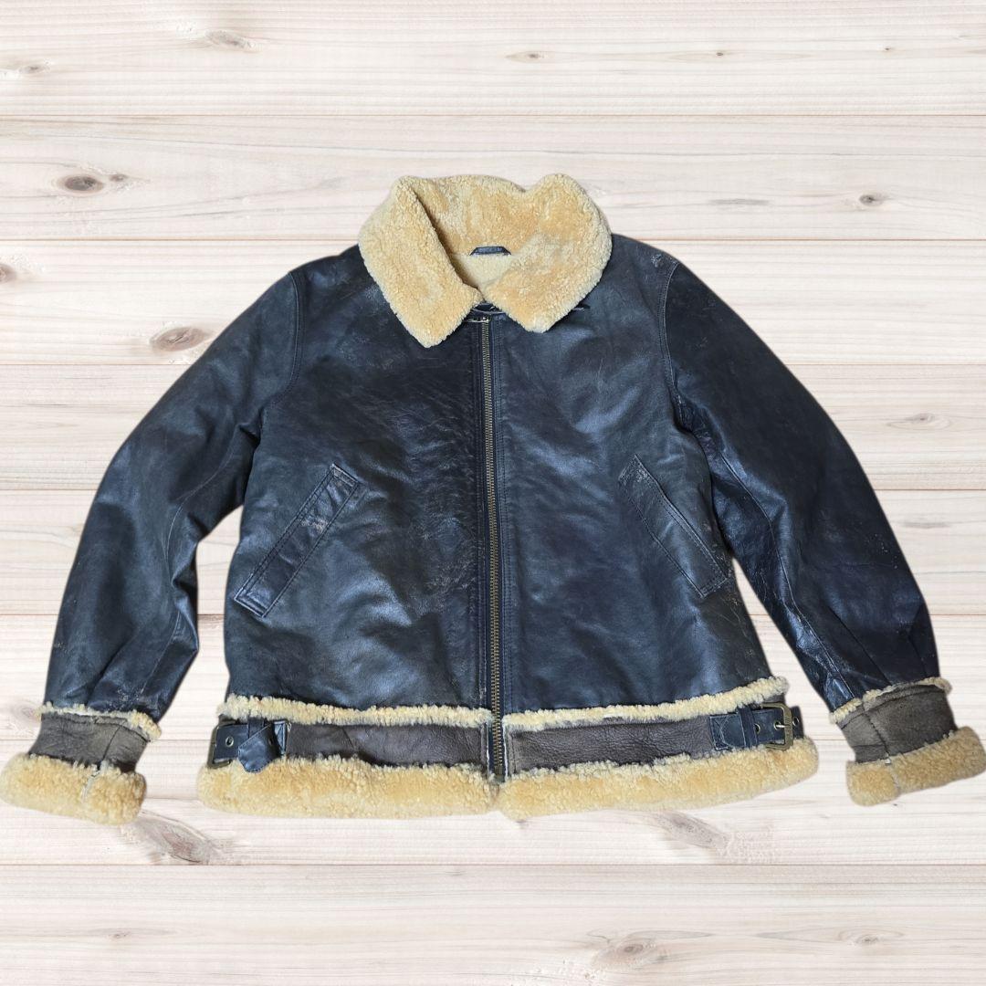 レア　AVIREX　B3　ボンバージャケット　ムートン　ヴィンテージ加工　XL