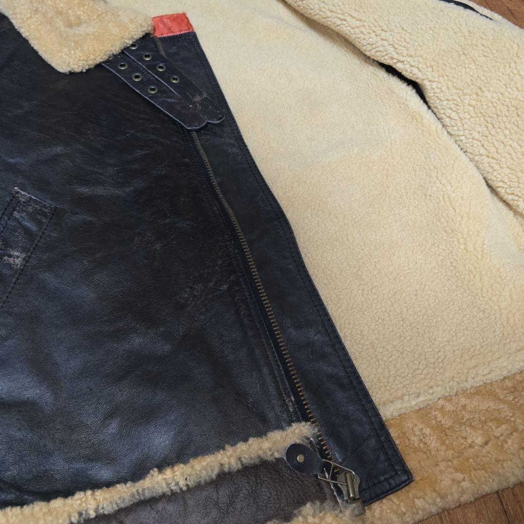 レア　AVIREX　B3　ボンバージャケット　ムートン　ヴィンテージ加工　XL