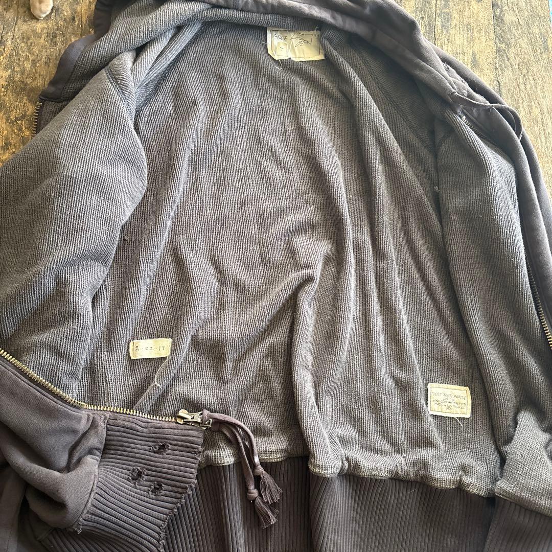 グレッグローレン スウェット　ダメージ加工パーカー 襤褸　ビンテージ　グレー