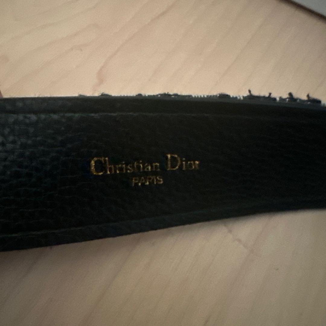 ゆ*様 Christian Dior レザー ベルト ブラック/グレー