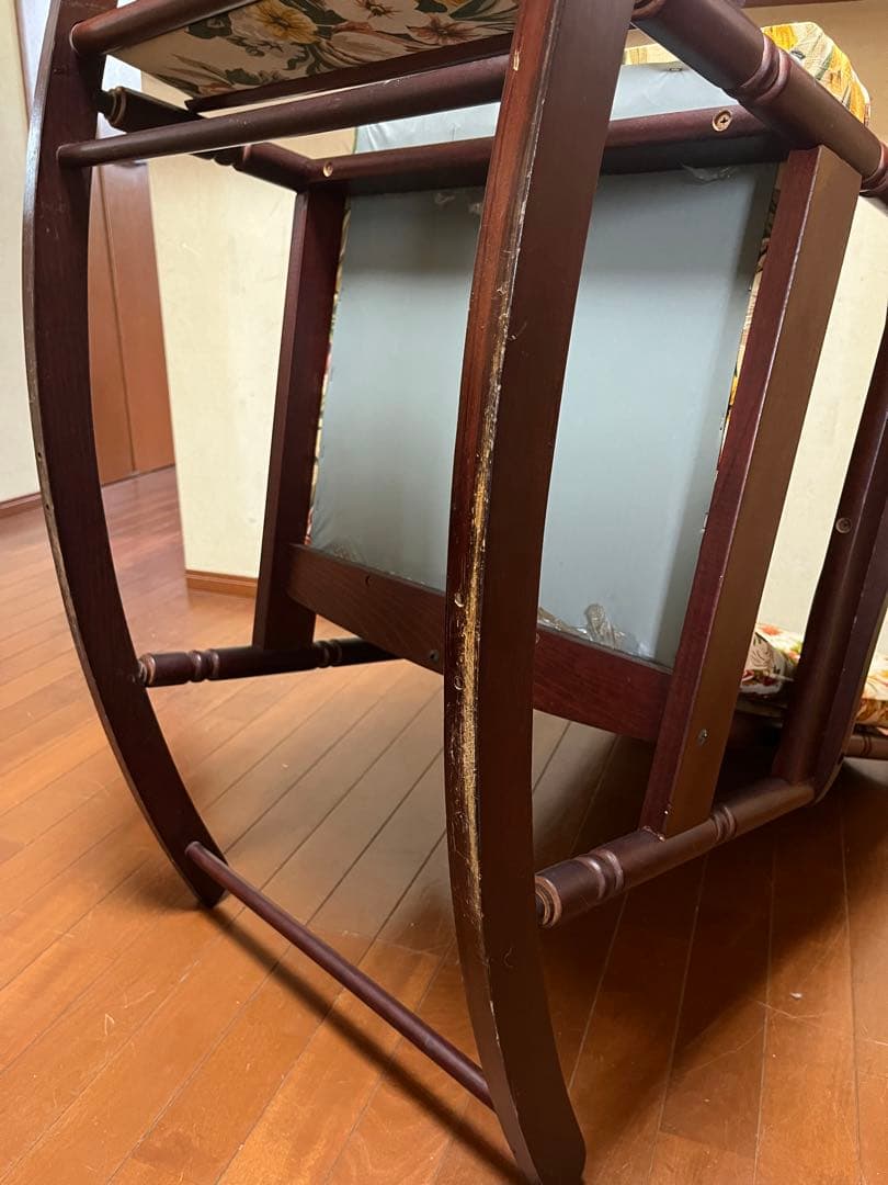 【ワンプライス】【ビンテージ】ロッキングチェア　背もたれクッションダブル付き