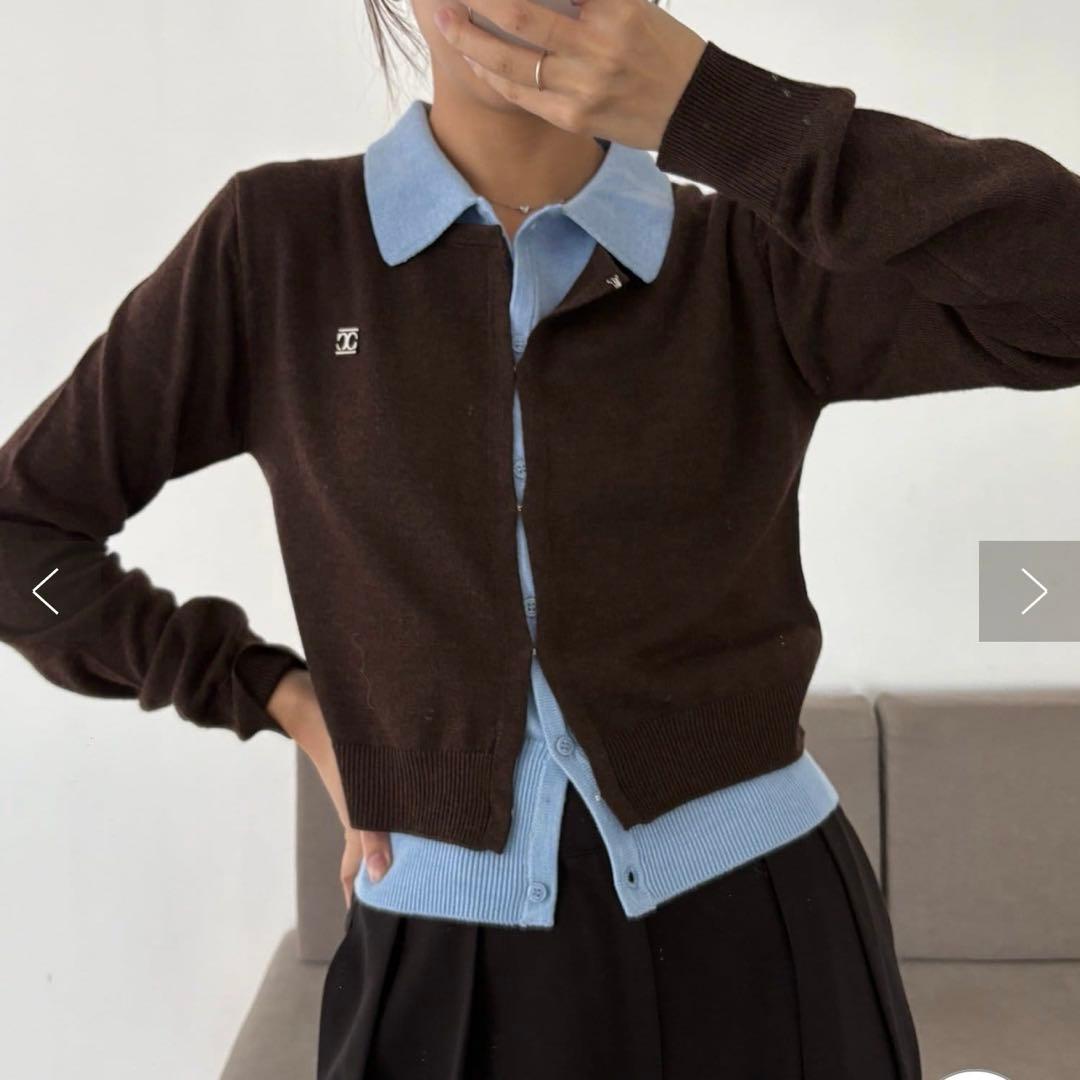 CAPRICIEUX LE'MAGE レイヤードポロニットカーディガン