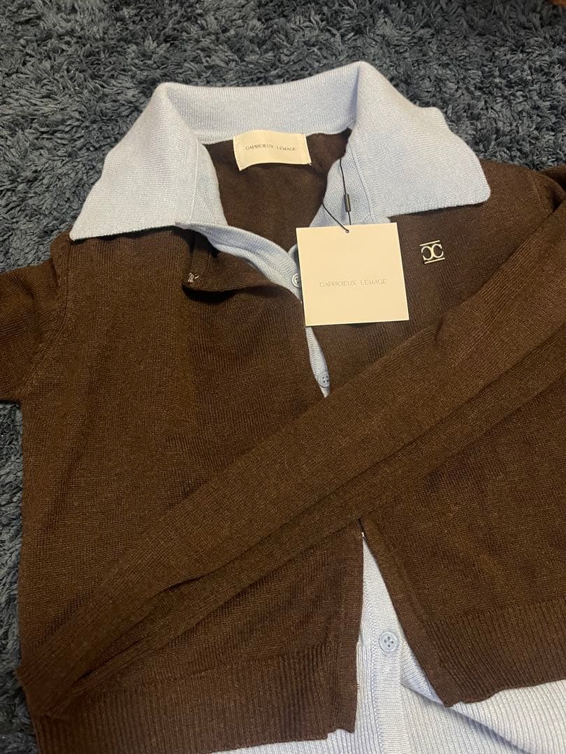 CAPRICIEUX LE'MAGE レイヤードポロニットカーディガン