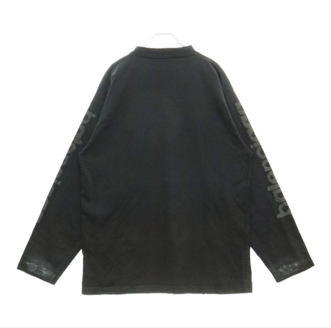 BALENCIAGAバレンシアガブリーチダメージ加工ロングスリーブ長袖Tシャツ