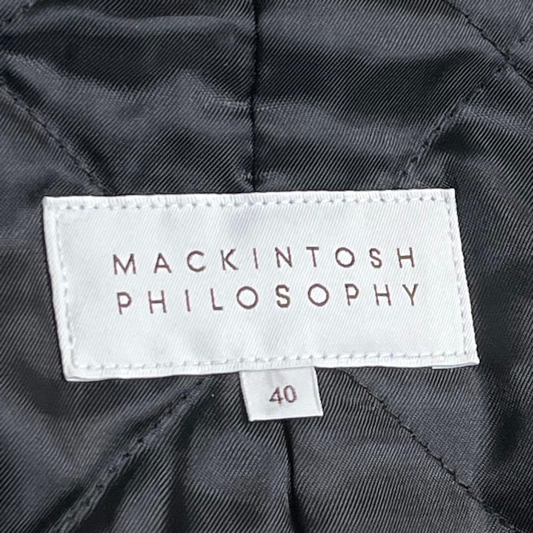 美品『マッキントッシュ フィロソフィー』チェックトレンチコート 中綿キルティング