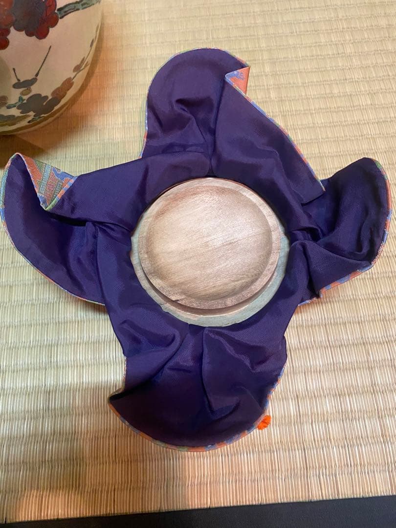 飾り壷　城岳　京焼　梅月文　新古品　茶壺