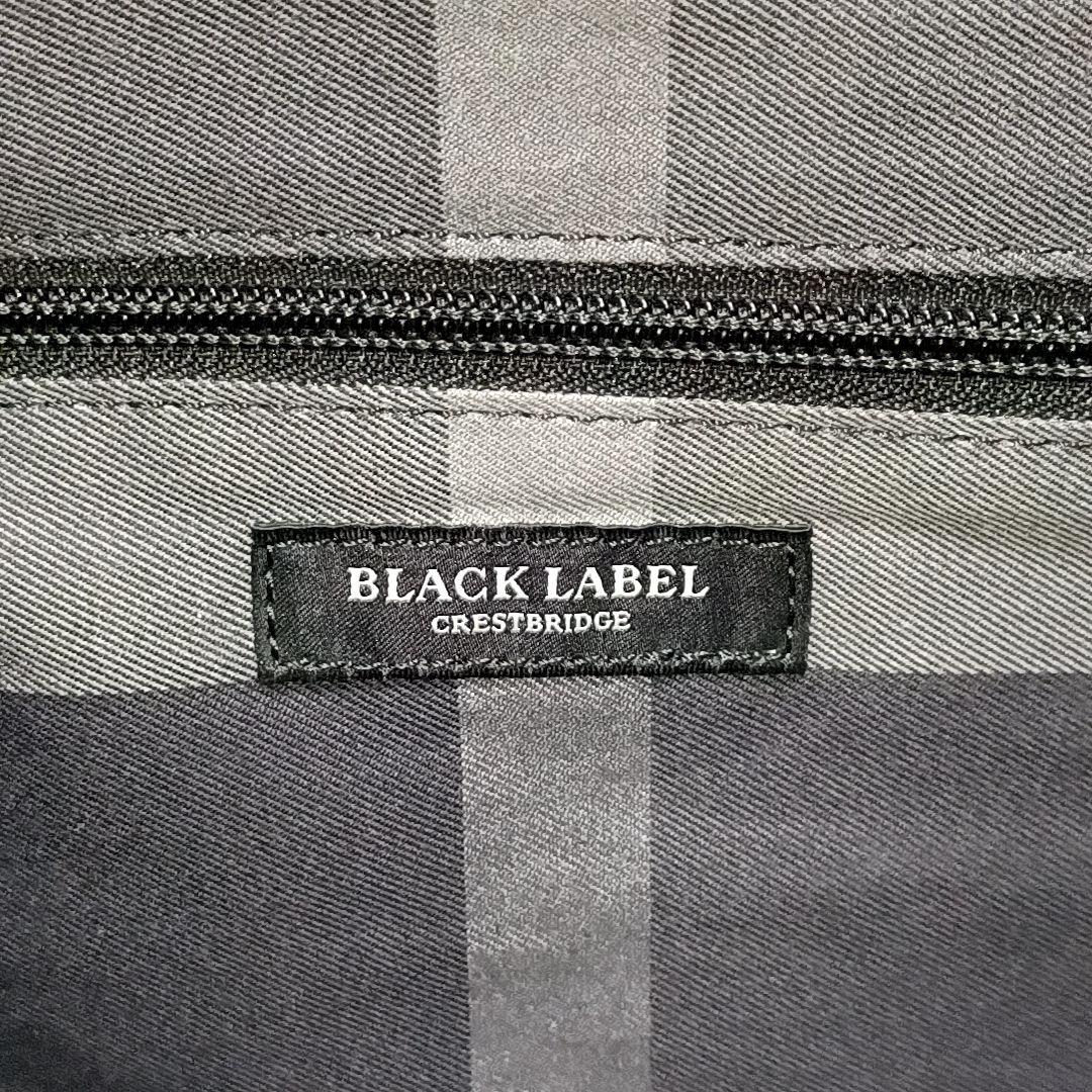 A4可★ブラックレーベル クレストブリッジ　シボ革レザー　トートバッグ　ブラック