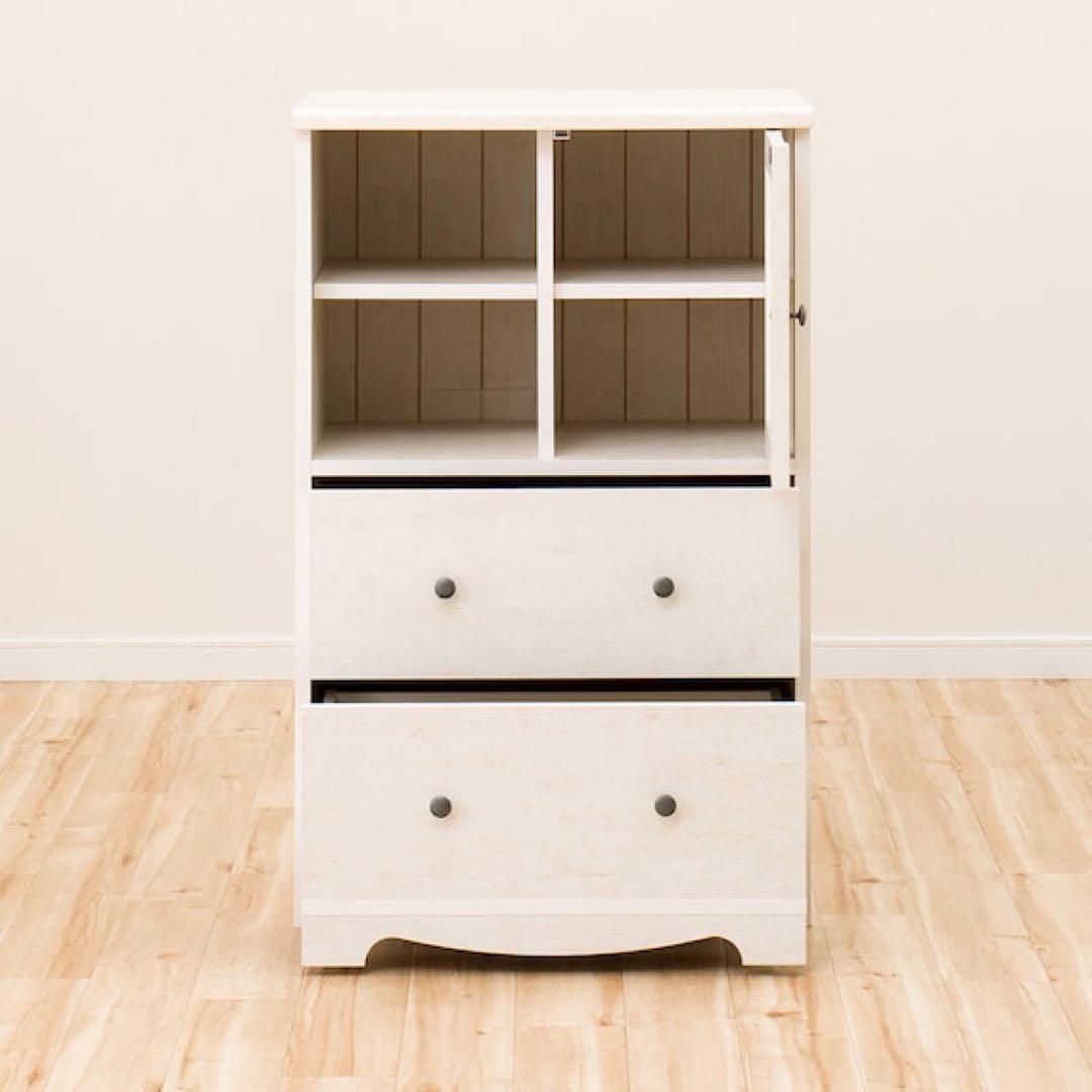 ホワイト収納棚 引き出し付き　マルチチェストリズバレーSLM9060HW ニトリ