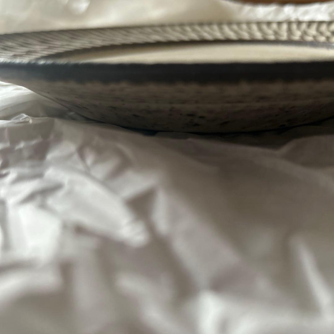 【新品未使用品】山本雅則さん しのぎ リム皿 白 7寸 2枚セット①