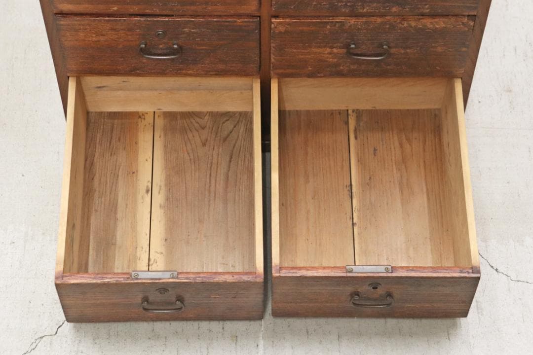 レトロ 無垢材 10杯 小引き出し 収納 抽斗 書類 小物入れ ヴィンテージ