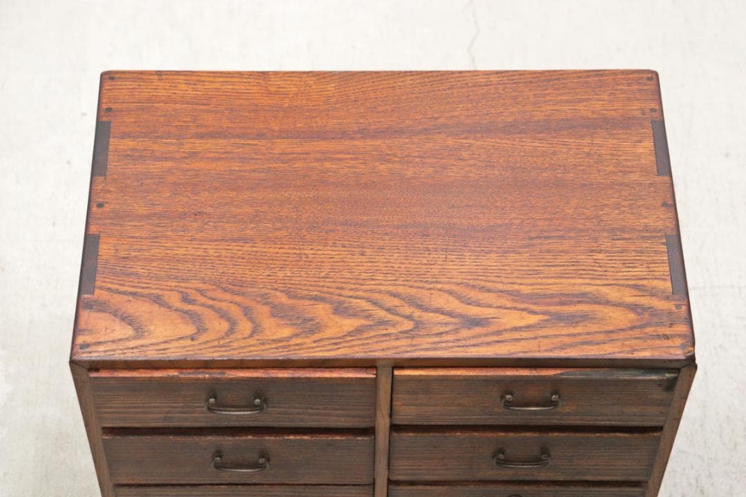 レトロ 無垢材 10杯 小引き出し 収納 抽斗 書類 小物入れ ヴィンテージ