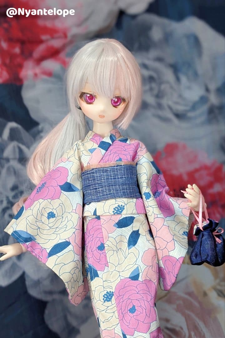 洋花のお嬢様浴衣セット(ピンク)【Nyantelope】 MDD 浴衣