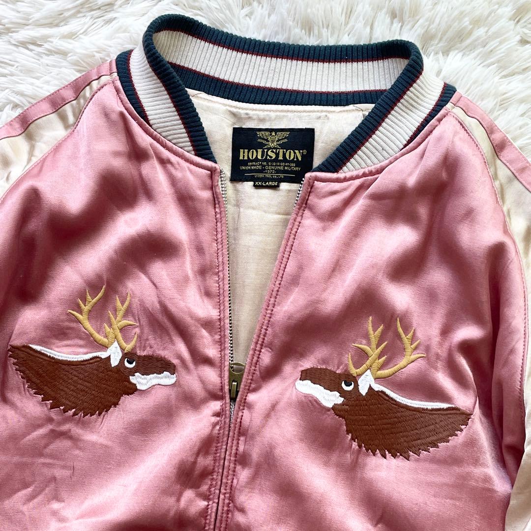 希少 美品 XXLサイズ HUSTON スーベニアジャケット トナカイ刺繍