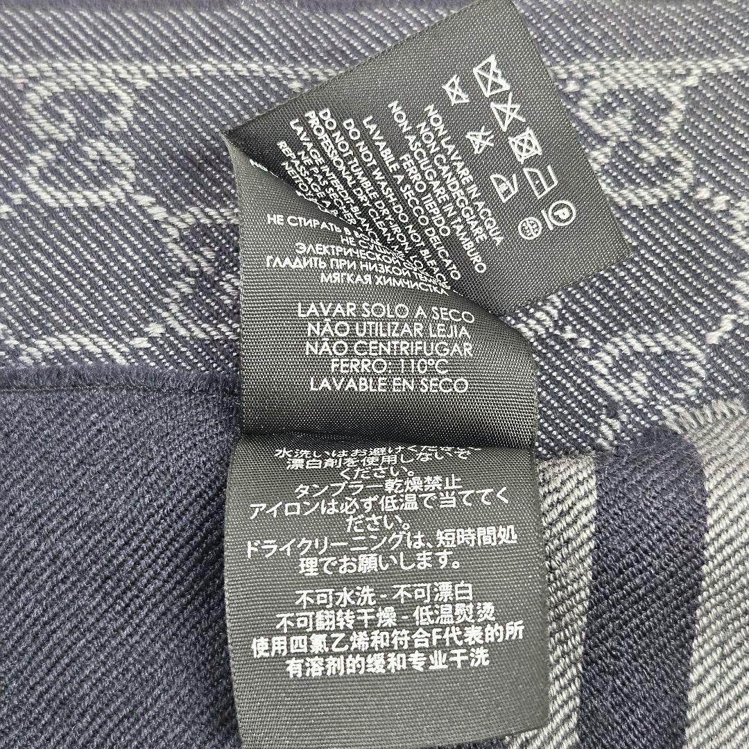 GUCCI グッチ ストール ショール マフラー ネイビー グレー GG柄