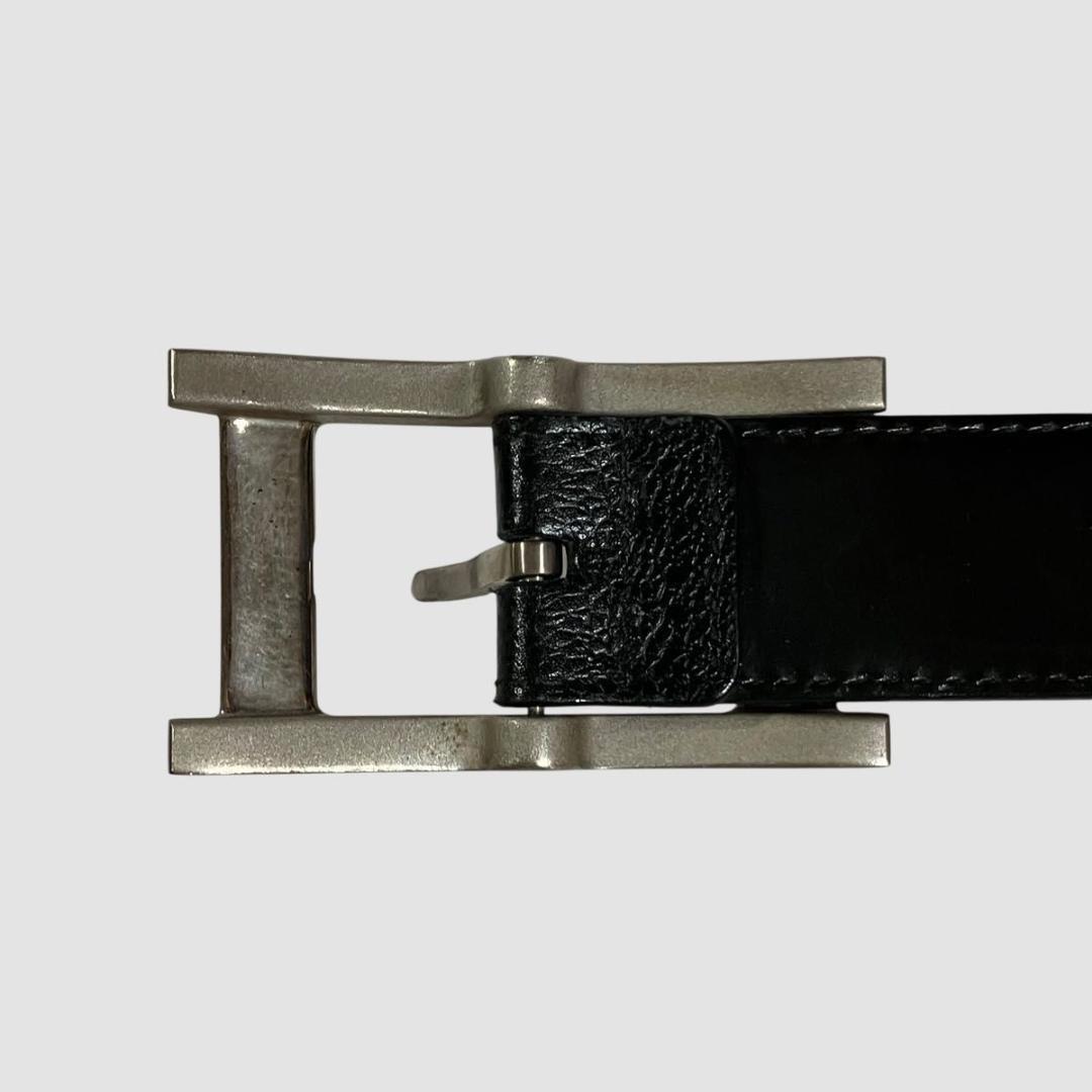 BVLGARI ブルガリ ロゴバックル　レザーベルト ブラック メンズ