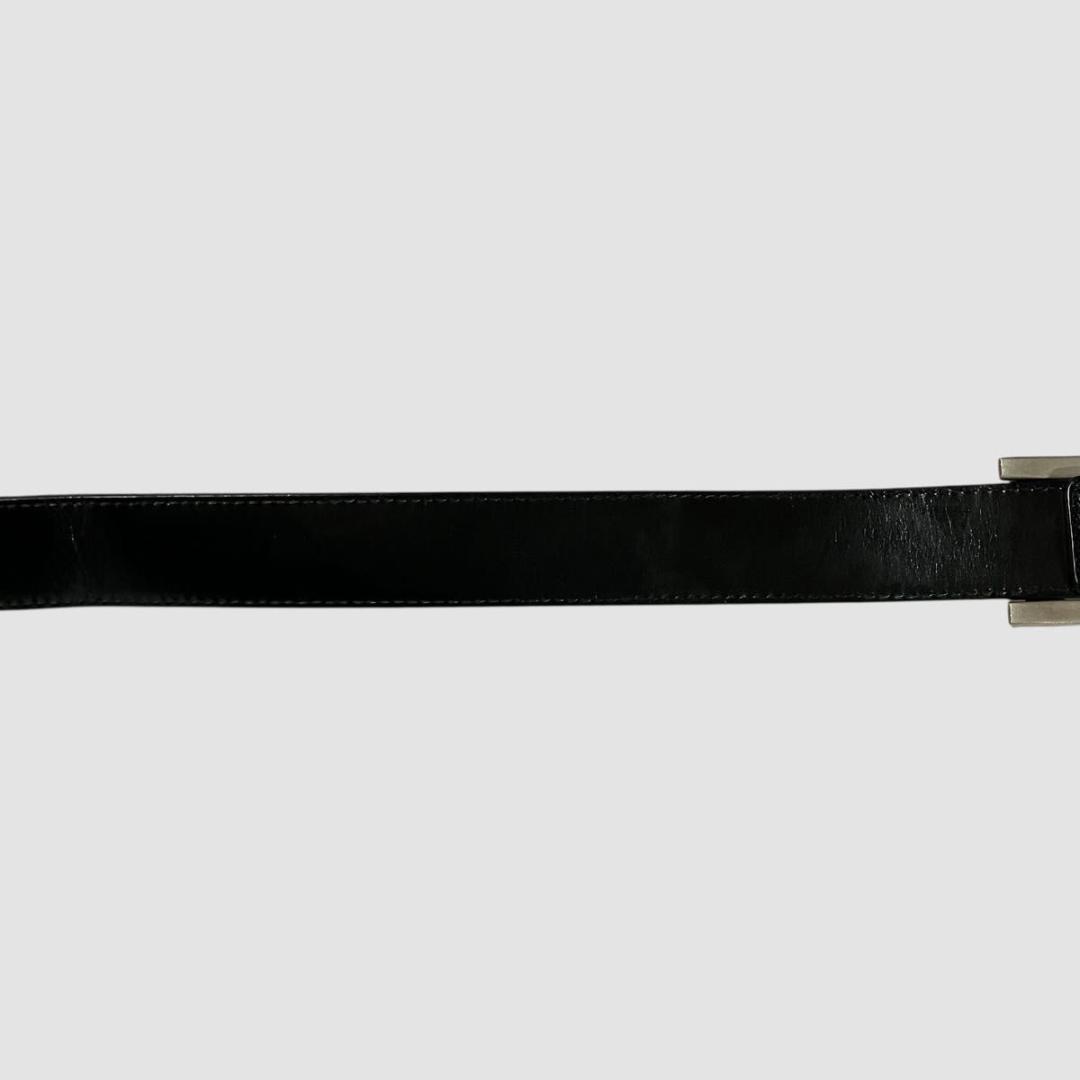 BVLGARI ブルガリ ロゴバックル　レザーベルト ブラック メンズ