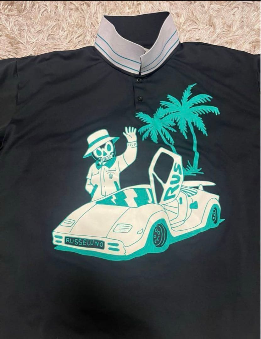 美品　ラッセルノ ポロシャツ 襟付き ゴルフウェア Tシャツ 黒 緑