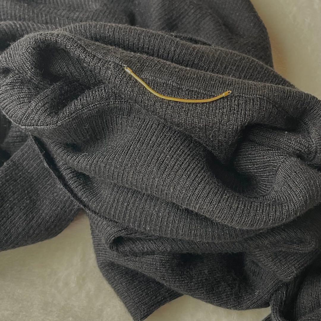 Deuxime Classe ブラック ribタートルネックセーター 黒　指抜き