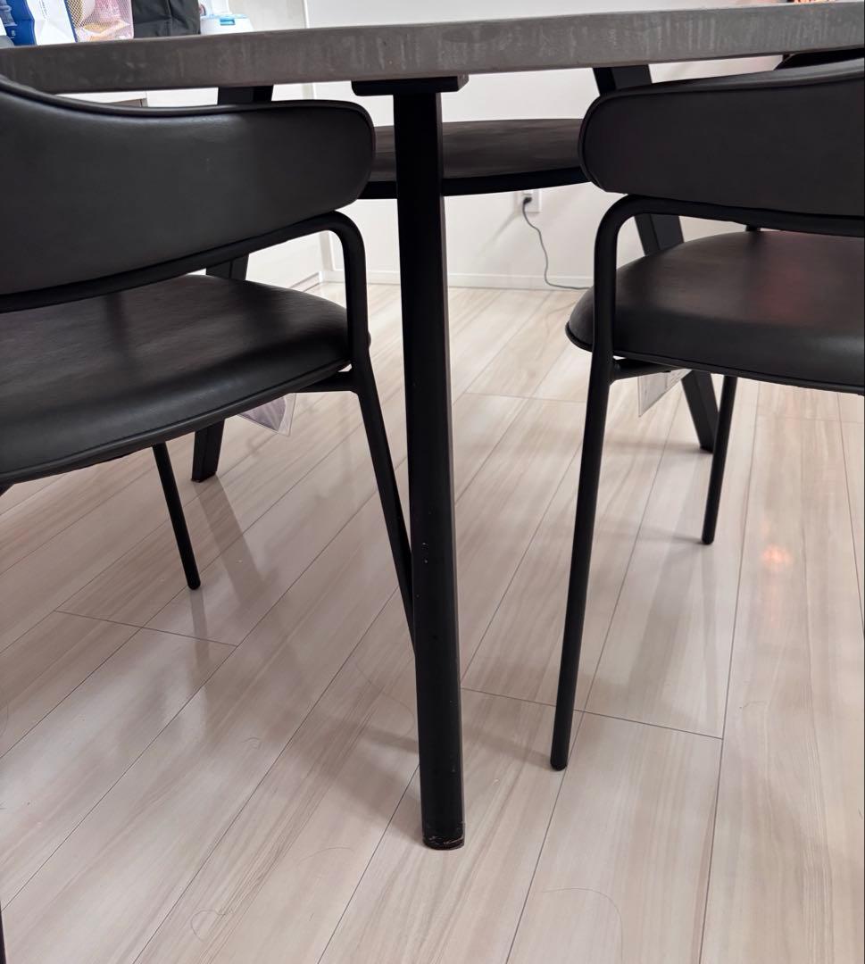 セメント調 円形ダイニングテーブル 120cm モールテックス風