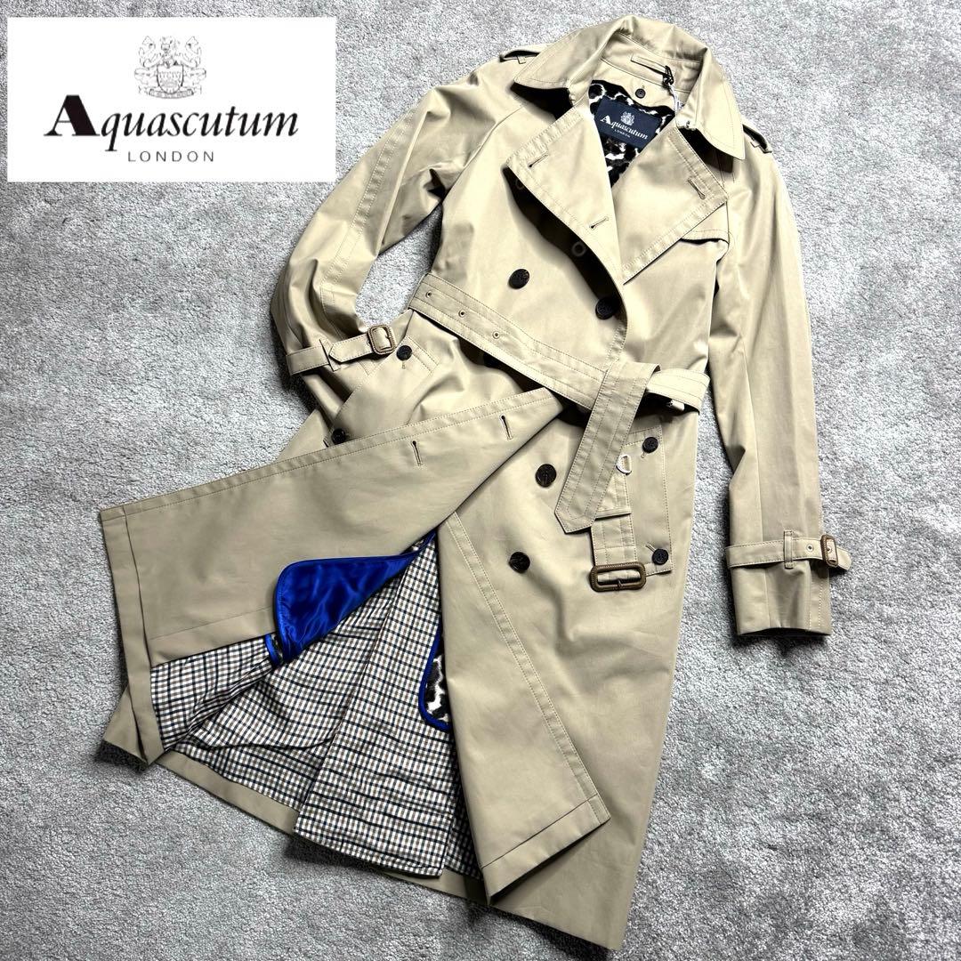 タグ付き未使用品★ アクアスキュータム　トレンチコート ライナー付き★