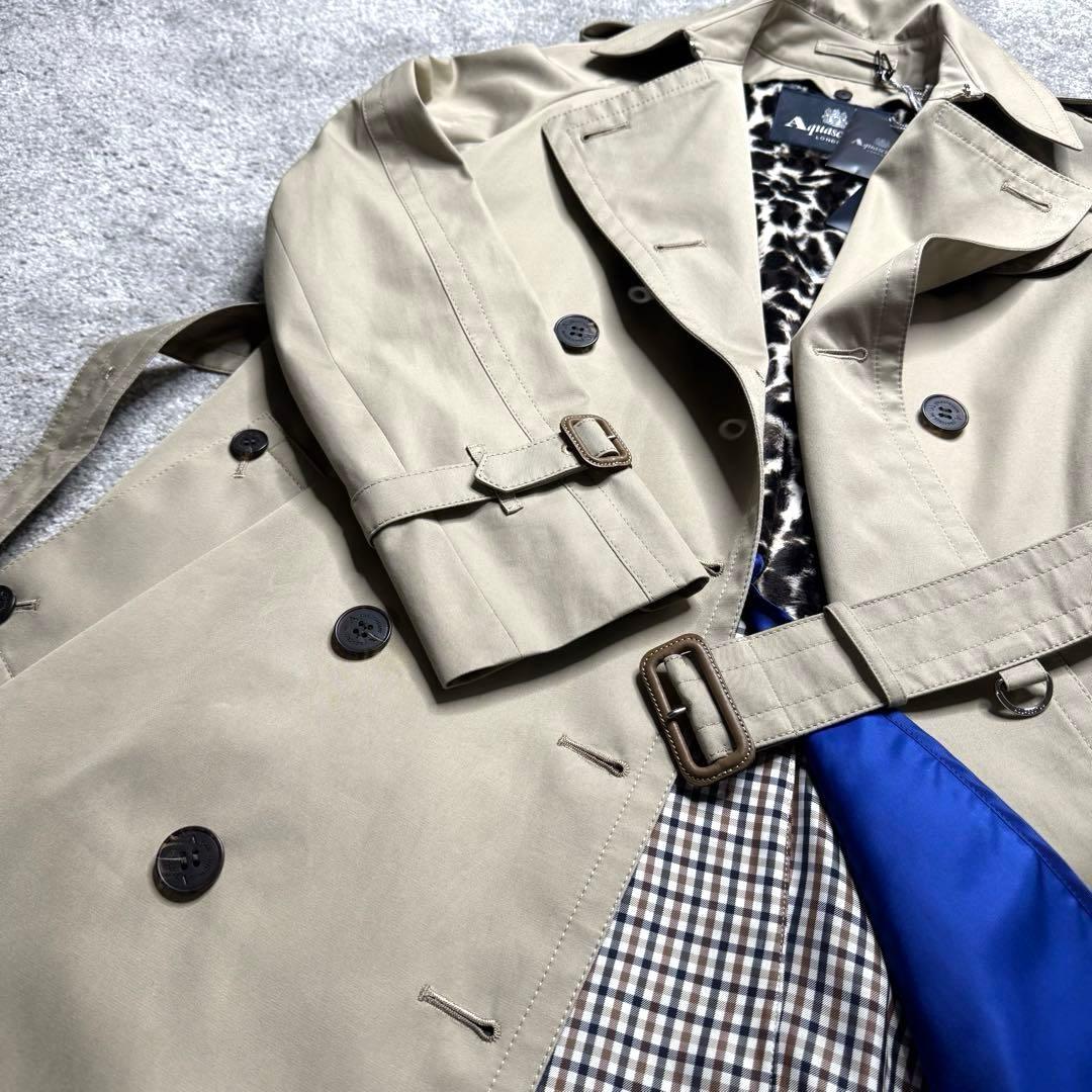 タグ付き未使用品★ アクアスキュータム　トレンチコート ライナー付き★