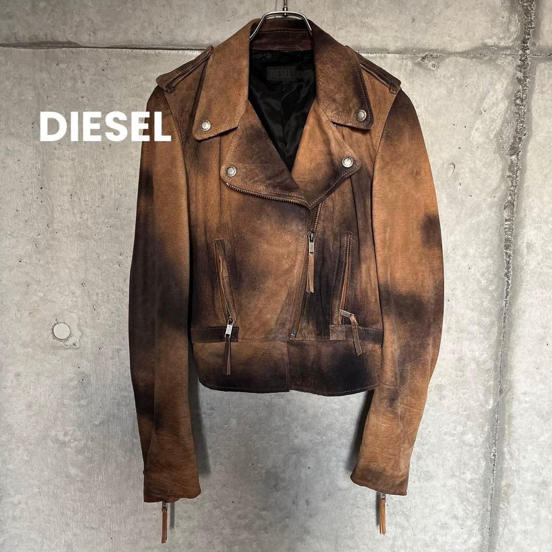 ☆DIESEL☆ディーゼル☆ダブルライダースジャケット☆ラムレザー【送料込み】