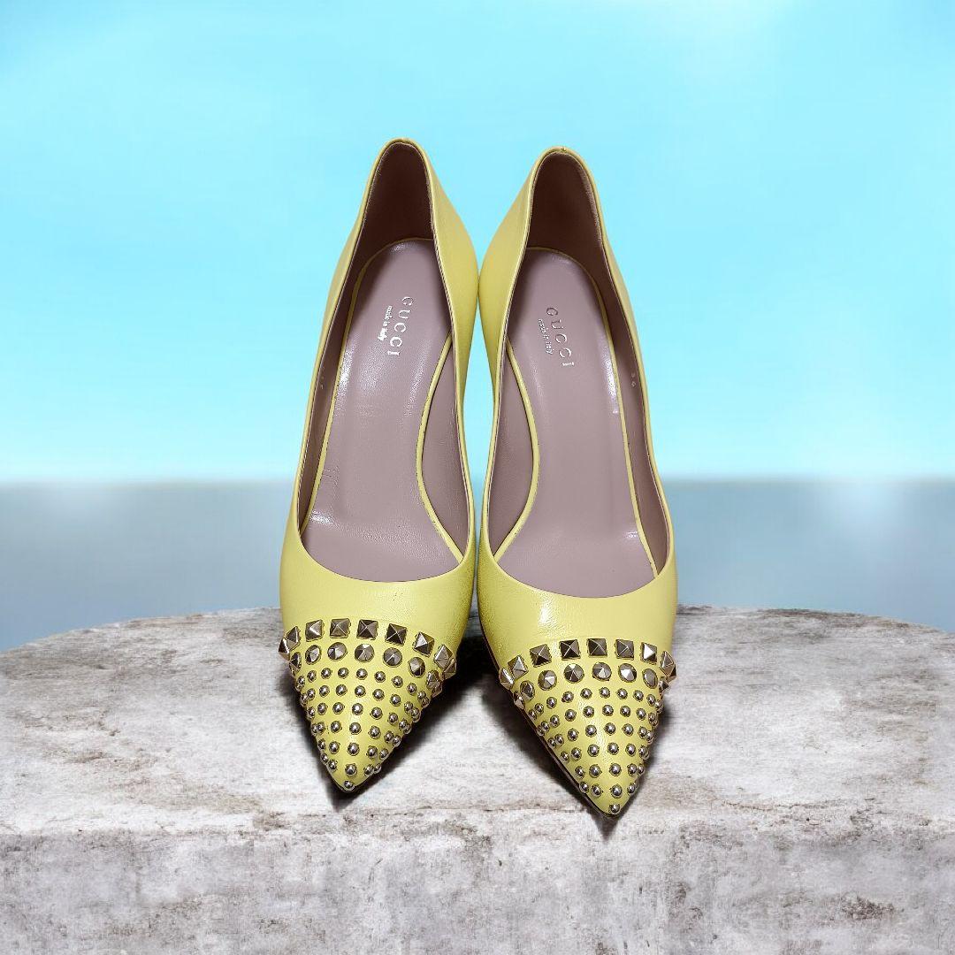 希少カラー★GUCCI グッチ スタッズ パンプス イエロー 36（23cm）