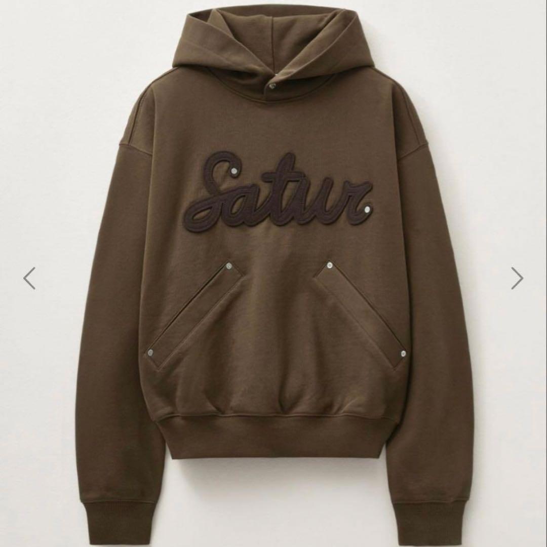 新品 SATURスウェット ブラウン フーディ韓国