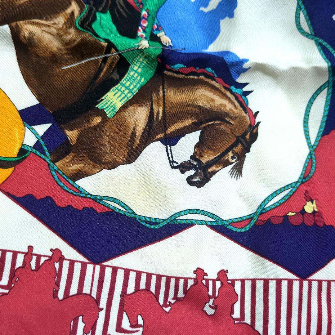 HERMES エルメス 馬と騎手デザイン スカーフ フランス製