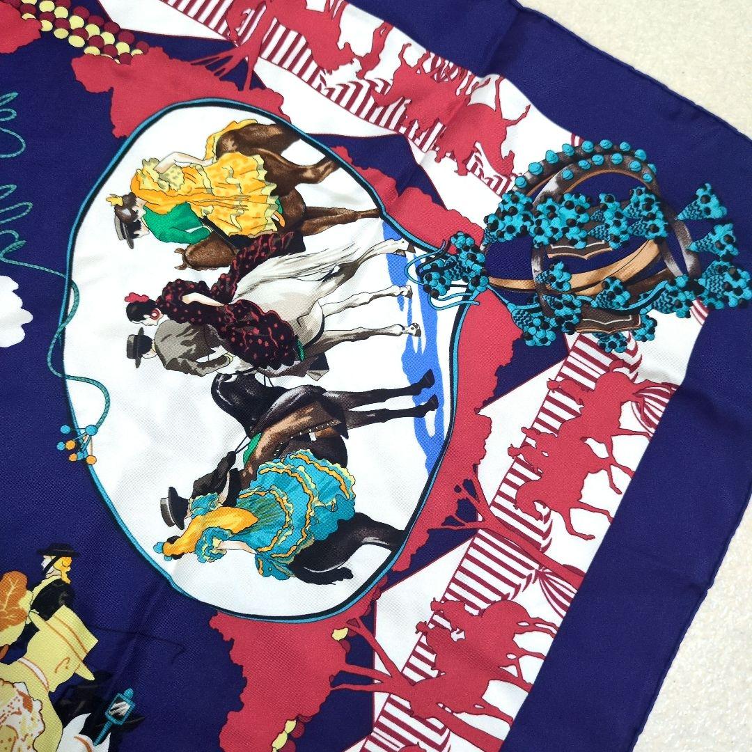 HERMES エルメス 馬と騎手デザイン スカーフ フランス製