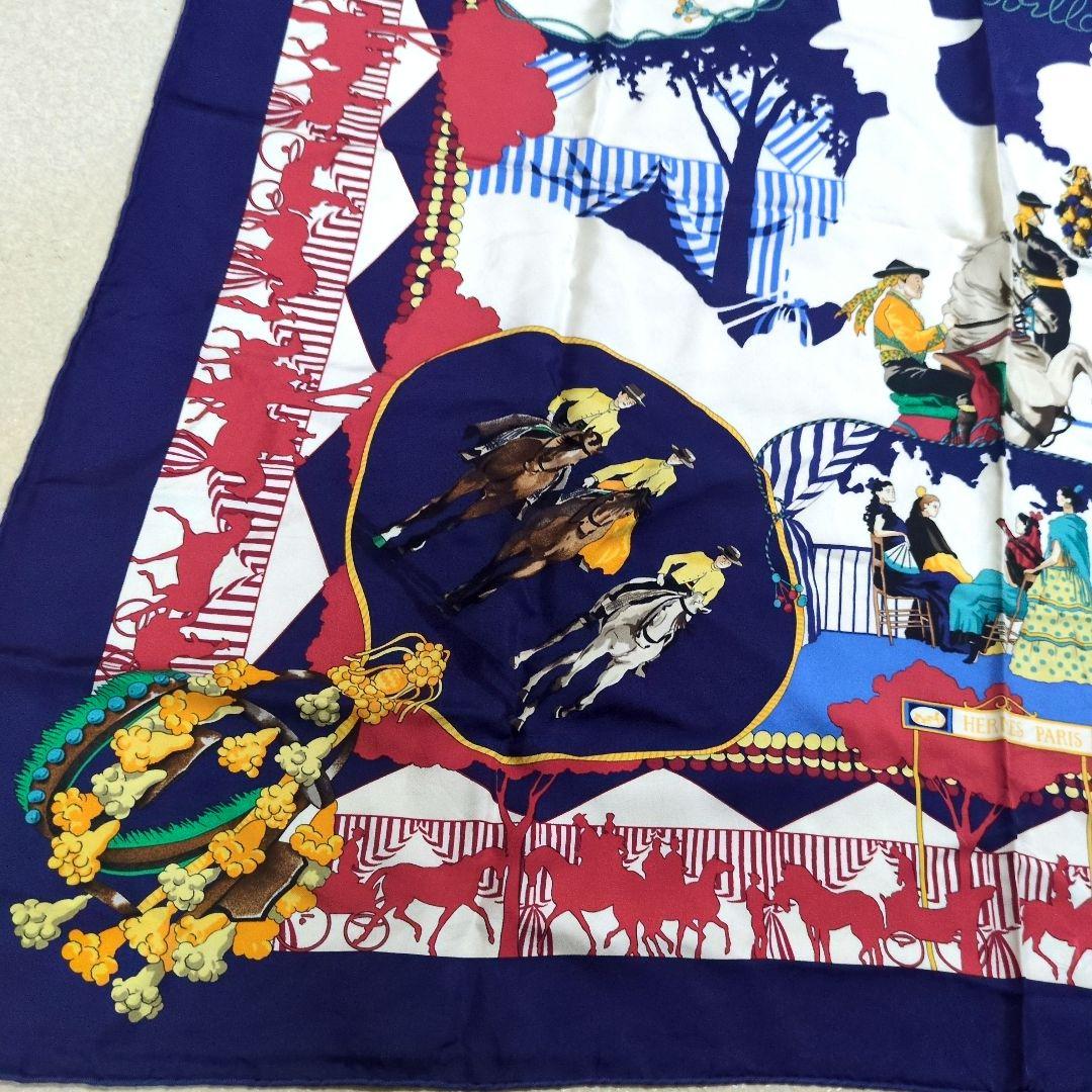 HERMES エルメス 馬と騎手デザイン スカーフ フランス製