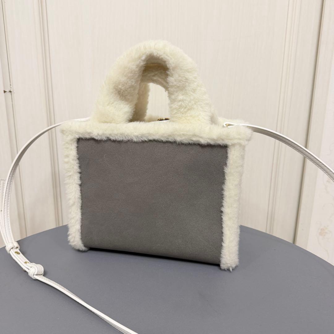 FURFUR ムートンロゴトートバッグ チャコールグレー