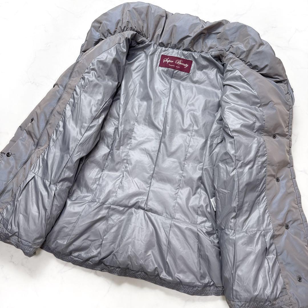 美品 スーパービューティー ダウンジャケット ビジュー装飾 42サイズ
