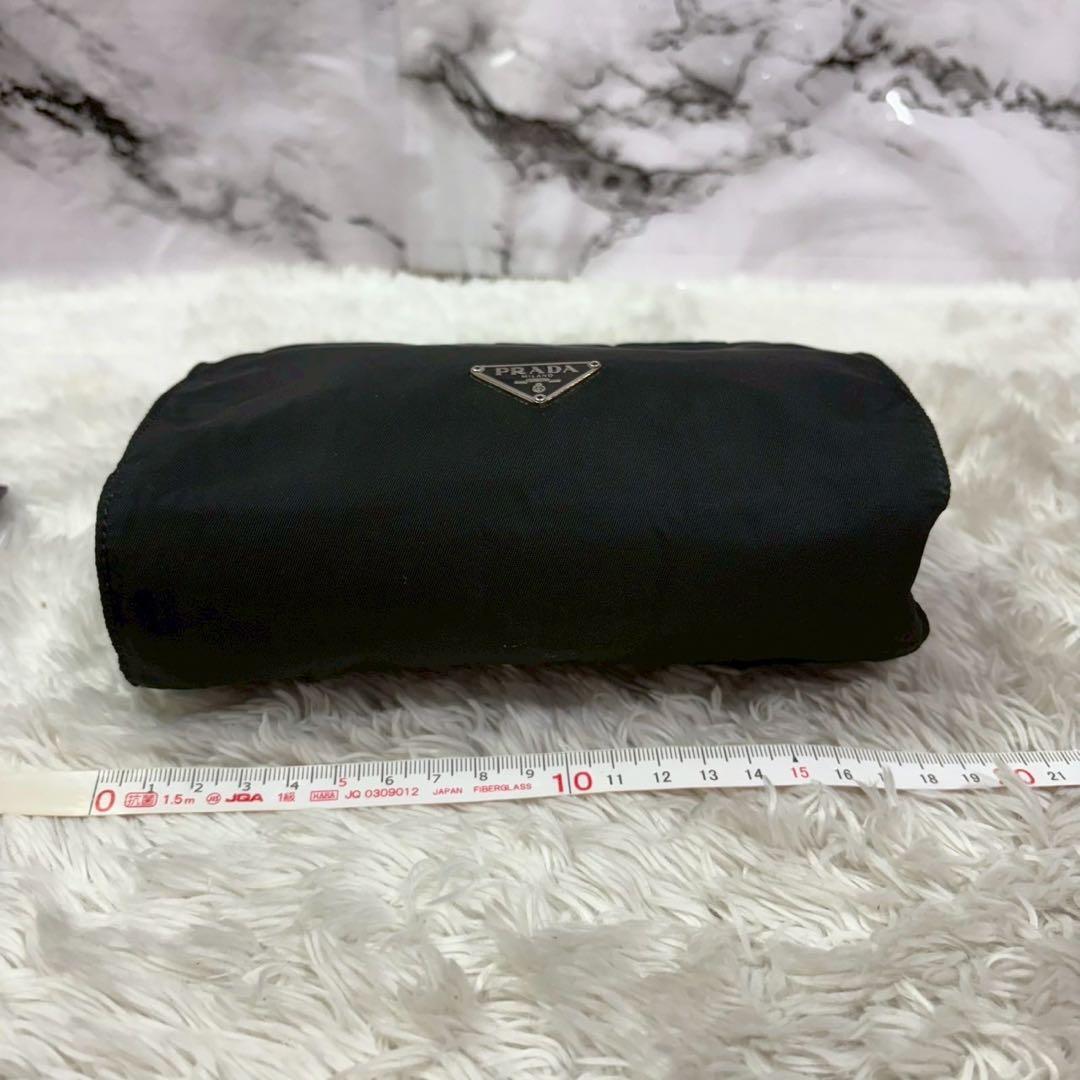 PRADA アクセサリーポーチ ナイロン 三角ロゴ ギャランティ付 MV459