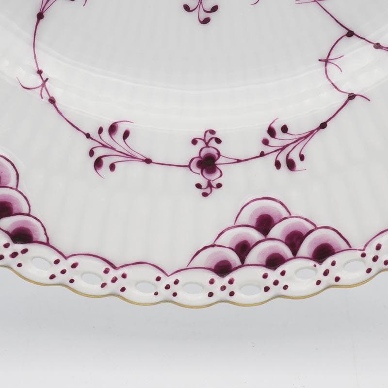 ロイヤルコペンハーゲン バーガンディ フルレース プレート 17.5cm #4